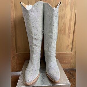 Iridescent bejewelled cowboy boots